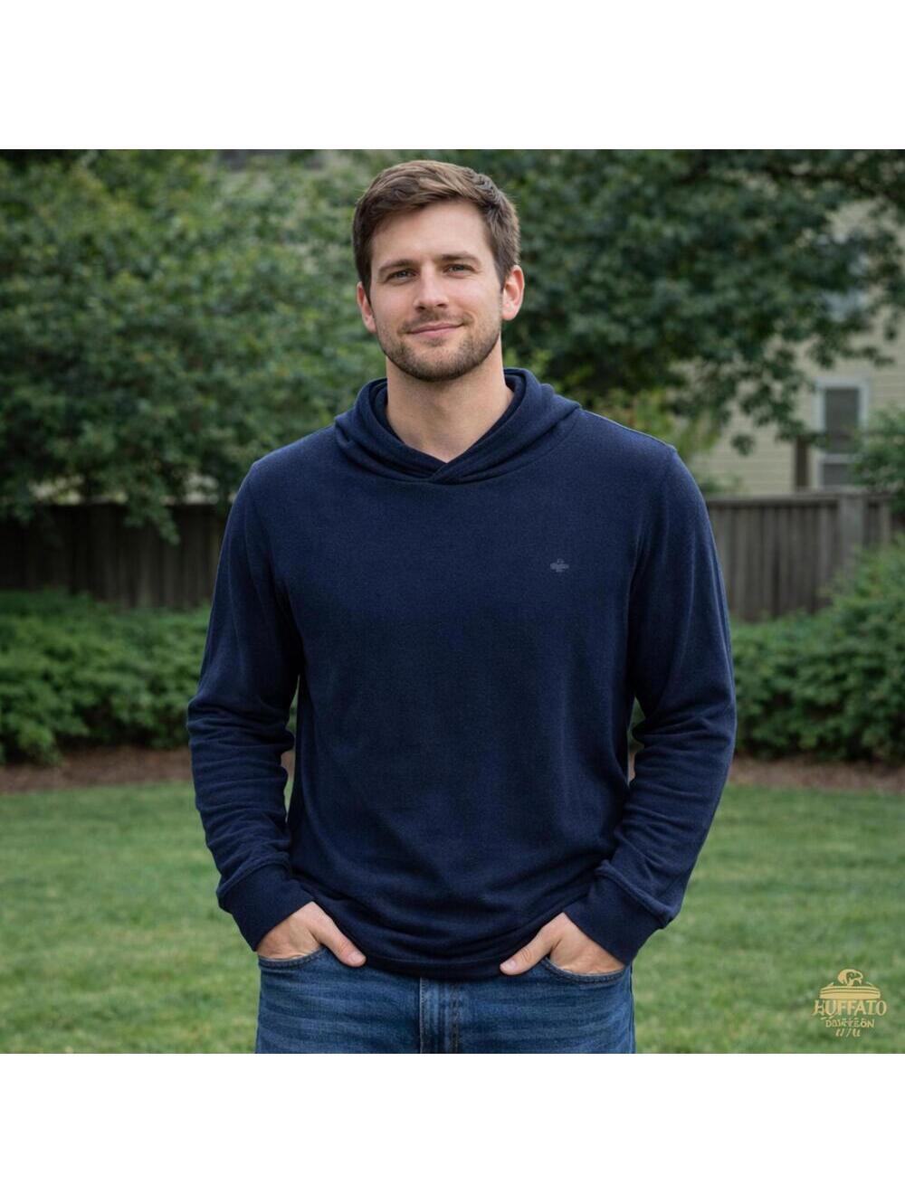 Buffalo David Bitton Navy Blue Hoodie Size M LIKE NEW